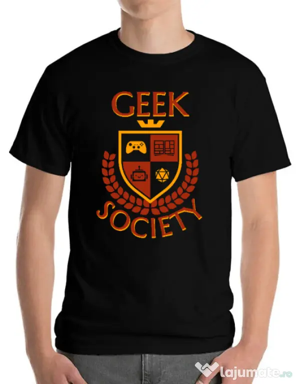 Tricou personalizat barbat Geek Society Negru