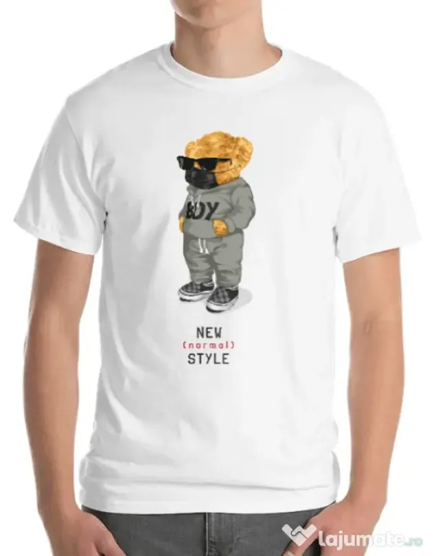 Tricou personalizat barbat New normal style Alb