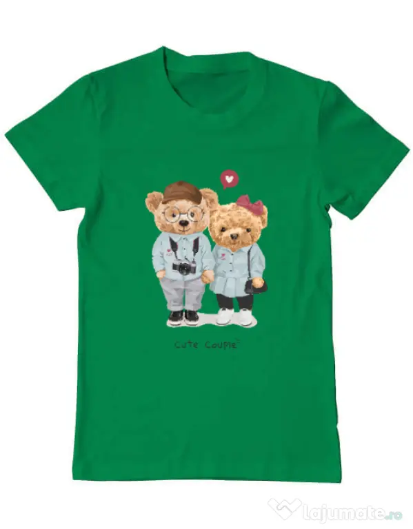 Tricou personalizat barbat Cute Couple Verde mediu