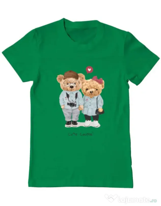 Tricou personalizat barbat Cute Couple Verde mediu
