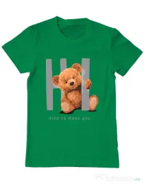 Tricou personalizat barbat Nice to meet you Verde mediu