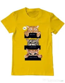 Tricou personalizat barbat Relax,curious,cautious Galben