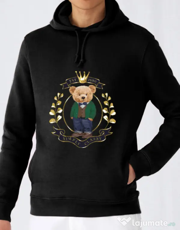 Hanorac barbat cu gluga Simply Classy Negru