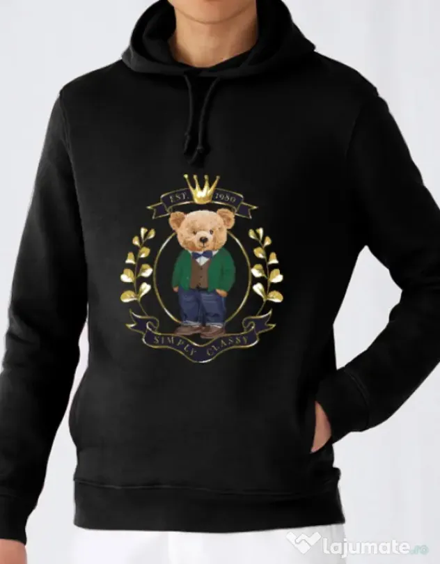 Hanorac barbat cu gluga Simply Classy Negru