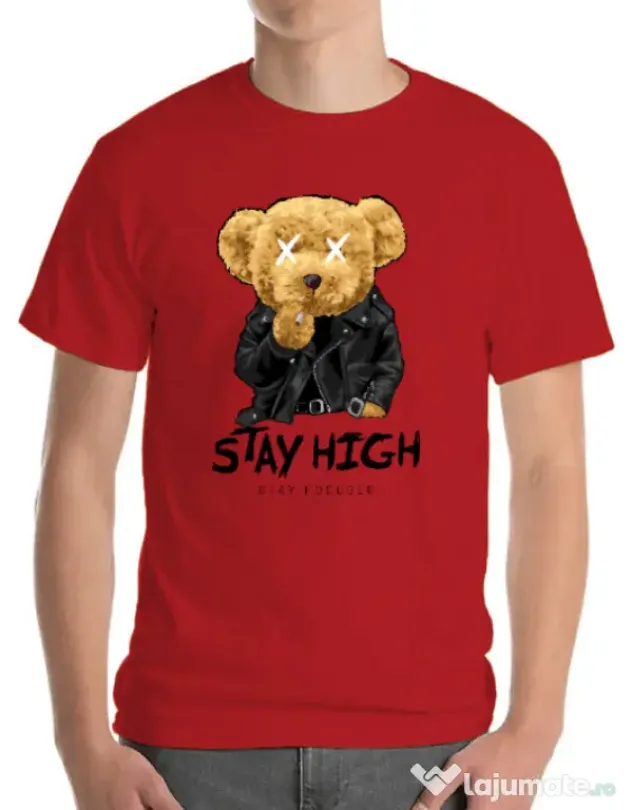 Tricou personalizat barbat Stay High Rosu