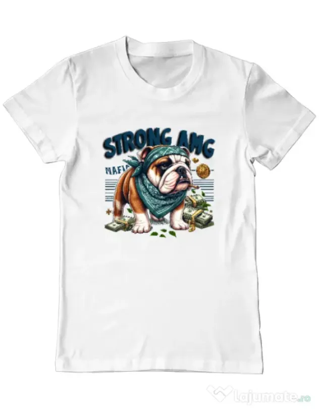 Tricou personalizat barbat BULLDOG 09 Alb