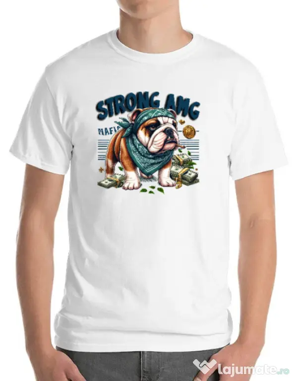 Tricou personalizat barbat BULLDOG 09 Alb
