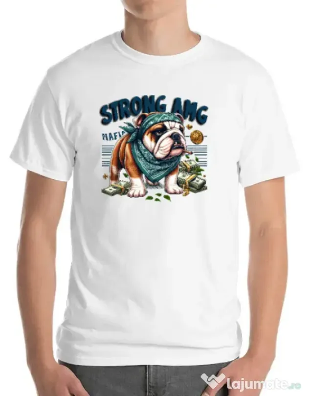 Tricou personalizat barbat BULLDOG 09 Alb