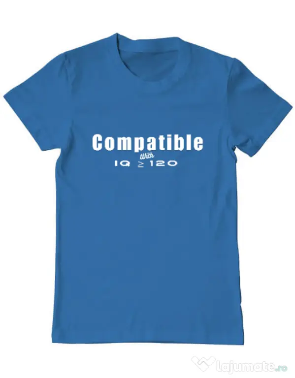 Tricou personalizat barbat Tricouri cu mesaje | IQ 120 | CreativeSheep Albastru azuriu