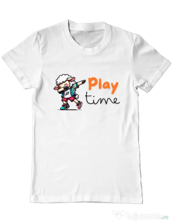 Tricou personalizat barbat Play Time Alb