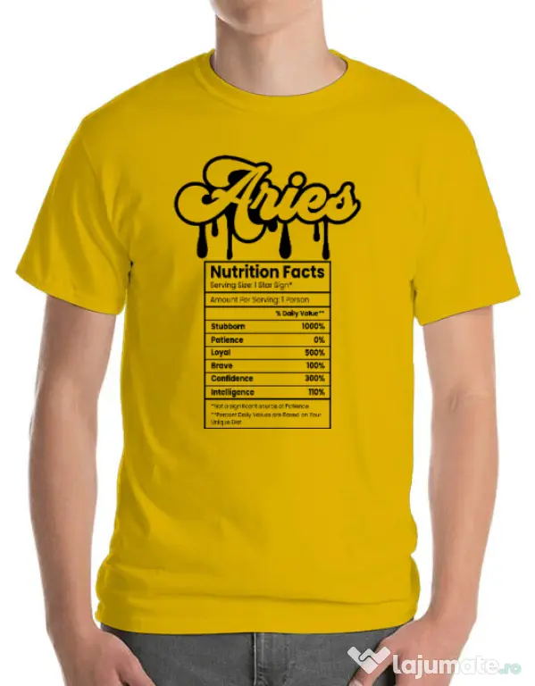 Tricou personalizat barbat Zodiac | Berbec Galben