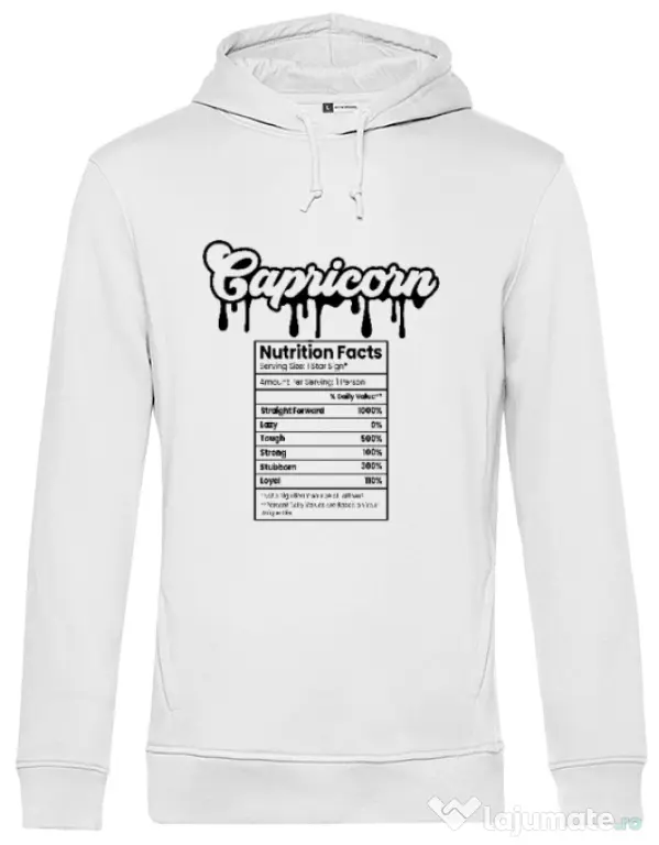 Hanorac barbat cu gluga Zodiac | Capricorn Alb