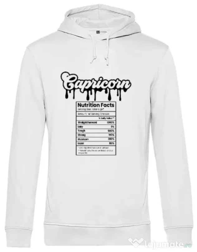 Hanorac barbat cu gluga Zodiac | Capricorn Alb