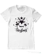Tricou personalizat barbat Merry schristmas Alb