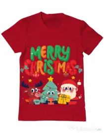 Tricou personalizat barbat oversize Hei, prietenii mei de Crăciun! Rosu