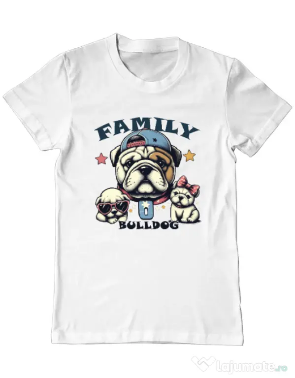 Tricou personalizat barbat BULLDOG 16 Alb