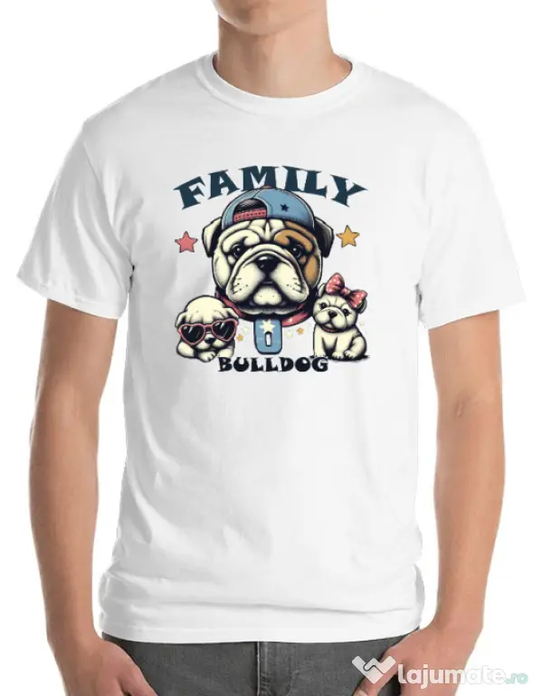 Tricou personalizat barbat BULLDOG 16 Alb