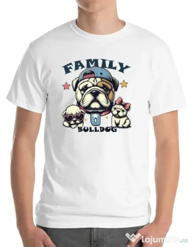 Tricou personalizat barbat BULLDOG 16 Alb
