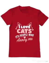 Tricou ADLER barbat I love cats Rosu