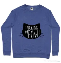 Bluza ADLER barbat Fucking meow Albastru melanj