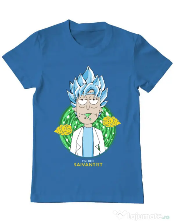 Tricou ADLER barbat I'm just saiyantist Albastru azuriu