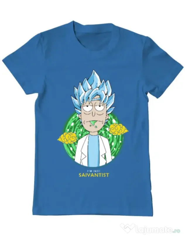 Tricou ADLER barbat I'm just saiyantist Albastru azuriu