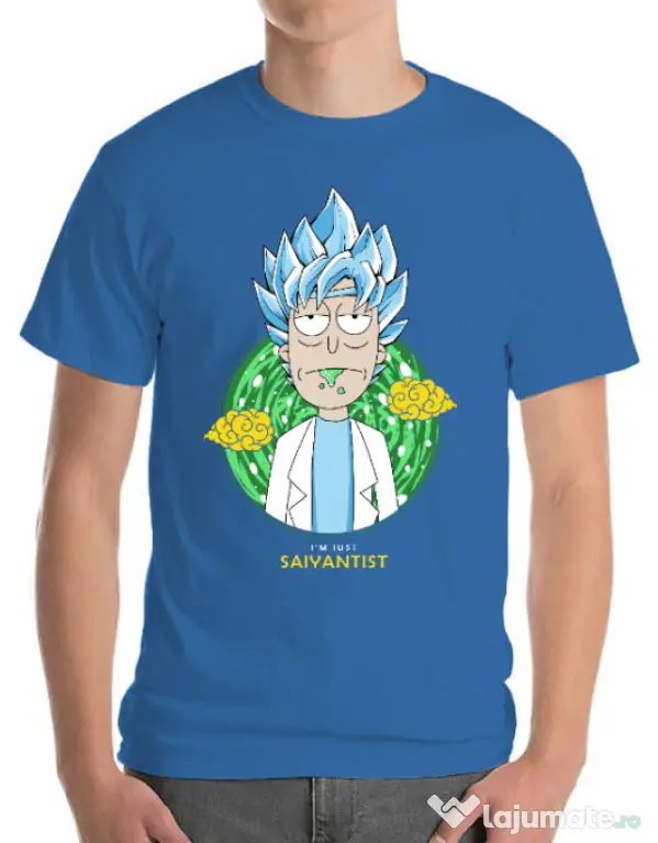 Tricou ADLER barbat I'm just saiyantist Albastru azuriu