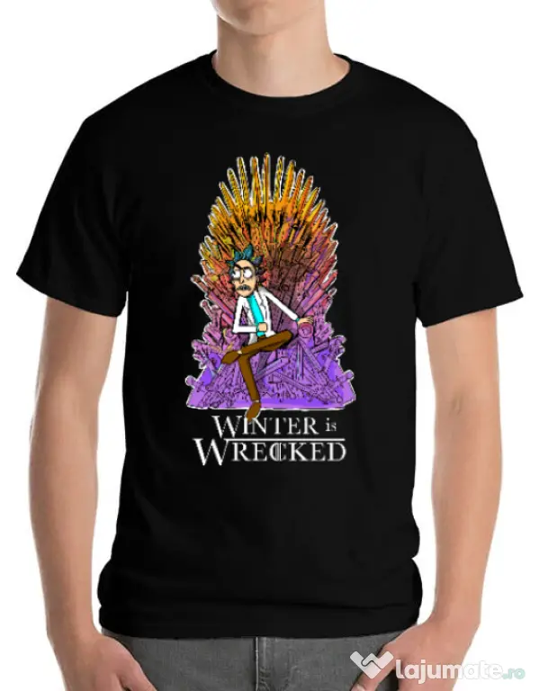 Tricou ADLER barbat Winter is wrecked Negru
