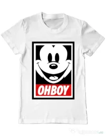 Tricou ADLER barbat Oh boy Alb