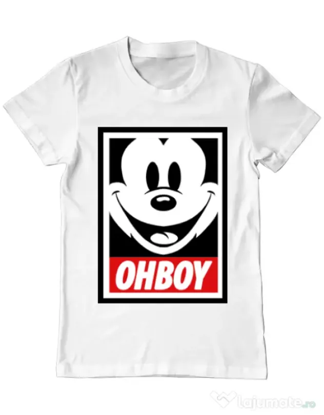 Tricou ADLER barbat Oh boy Alb