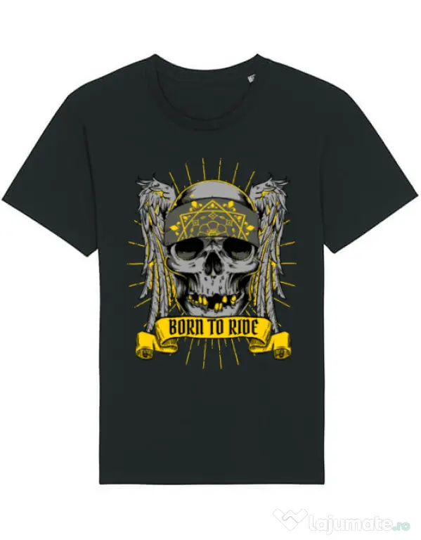 Tricou STANLEY STELLA barbat Born to ride Negru