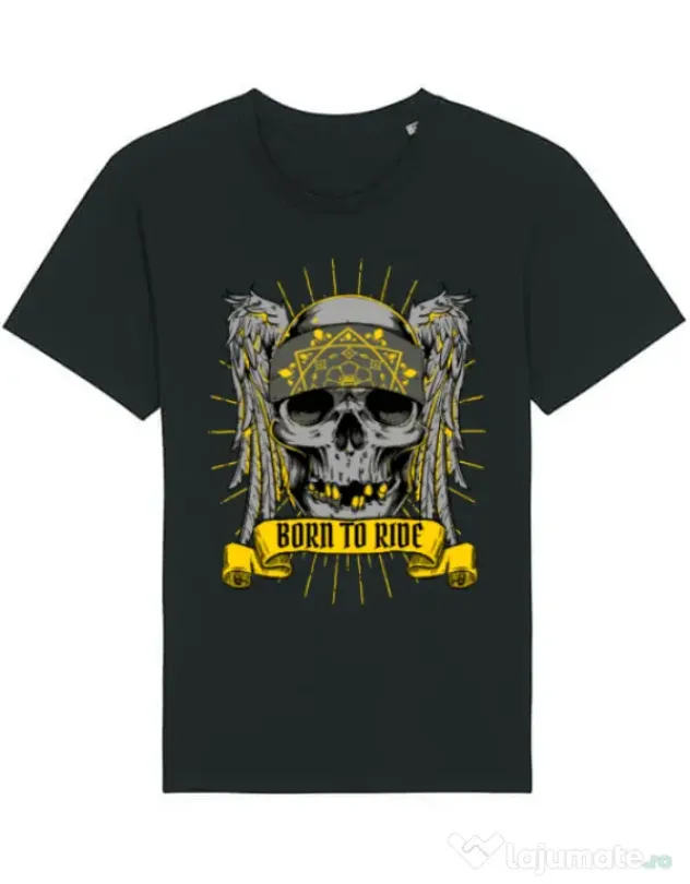 Tricou STANLEY STELLA barbat Born to ride Negru