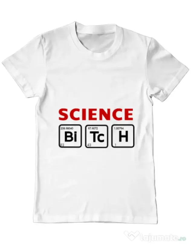 Tricou ADLER barbat Science Bitch Alb