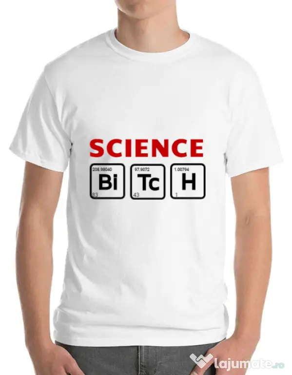 Tricou ADLER barbat Science Bitch Alb