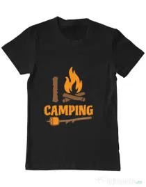 Tricou ADLER barbat I love Camping Negru