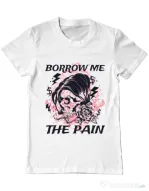 Tricou ADLER barbat Borrow me the pain Alb