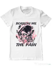 Tricou ADLER barbat Borrow me the pain Alb