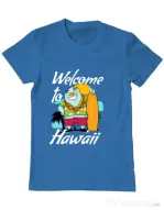 Tricou ADLER barbat Welcome to Hawaii Albastru azuriu
