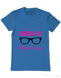 Tricou ADLER barbat Geek is the new sexy Albastru azuriu