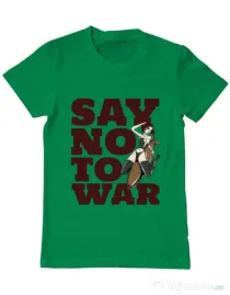 Tricou ADLER barbat Say no to war Verde mediu