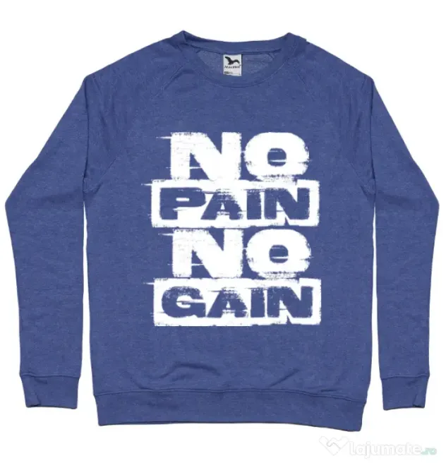 Bluza ADLER barbat No pain, no gain Albastru melanj