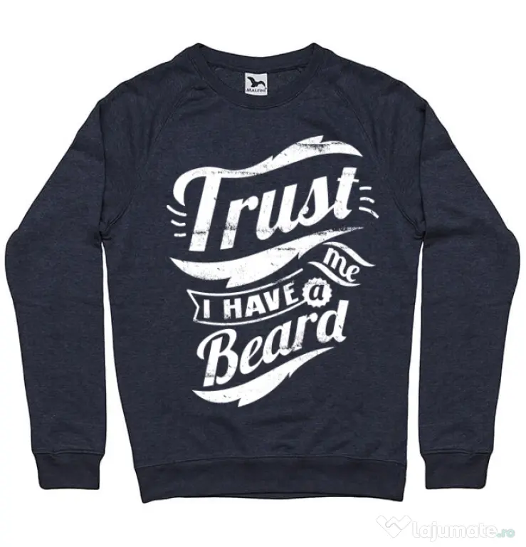 Bluza ADLER barbat Trust me, I have a beard Denim inchis
