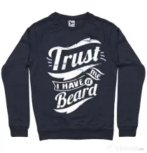 Bluza ADLER barbat Trust me, I have a beard Denim inchis