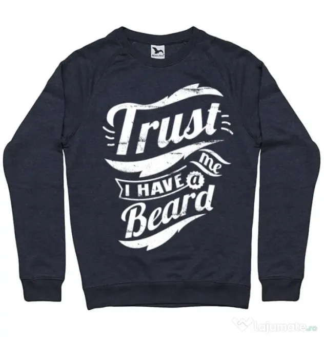 Bluza ADLER barbat Trust me, I have a beard Denim inchis