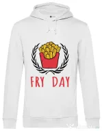 Hoodie barbat cu gluga Fry Day Alb
