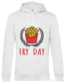 Hoodie barbat cu gluga Fry Day Alb