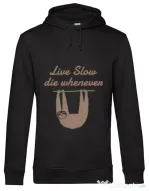 Hoodie barbat cu gluga Live slow, die whenever Negru