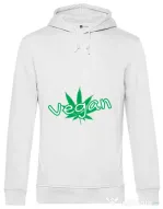 Hoodie barbat cu gluga Vegan Alb