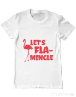 Tricou ADLER barbat Let’s flamingle Alb