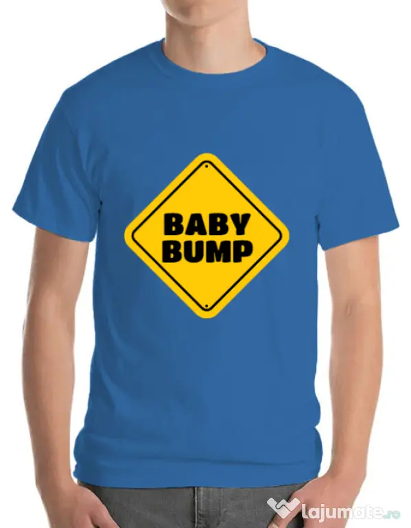 Tricou ADLER barbat Baby bump Albastru azuriu